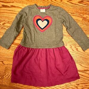 Hanna Andersson Gray and Pink Heart Dress